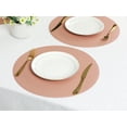 thumbnail image 6 of Unique Bargains Set of 6 Faux Leather Placemats Pink, 6 of 7