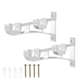 thumbnail image 1 of VOSAREA 2PCS Curtain Rod Bracket Aluminum Alloy Curtain Rod Holder Double Curtain Rod Hooks (White), 1 of 9