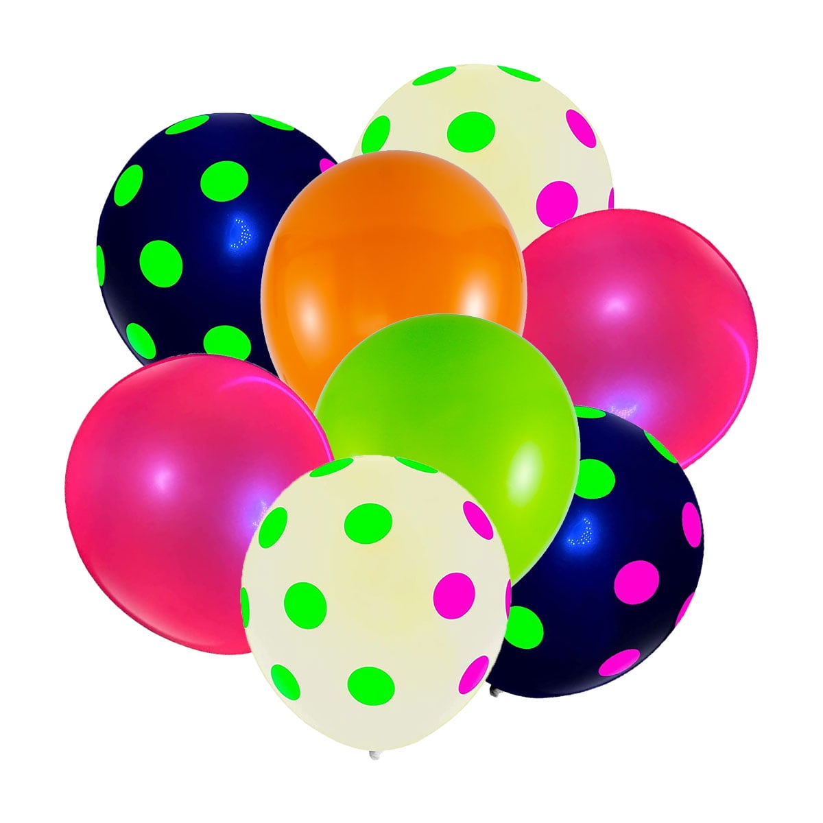Toorise 90Pc Polka Dot Fluorescent Ballons 12 ” UV Algeria