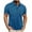 Blue, variant on Men's Muscle Fit Short Sleeve Golf Shirts Collared Business Casual Tops Untucked 3 Button T-Shirt with Flap Pockets Stretch Fashion Summer Clothes Fathers Day