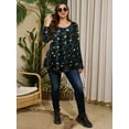 thumbnail image 2 of LARACE Womens Plus Size Long Sleeve Tops Tunic Tops Casual Floral Henley Shirts Flower95 2X, 2 of 7