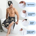 thumbnail image 5 of Colevkie Men's Soft Absorbent Bath Skirt & Towel 2 Pieces Set Adjustable Lightweight Beach Towel Shower Skirt Bath Wrap Set for Bathroom Home Sauna Hotel Printed Skulls Pattern, 5 of 7