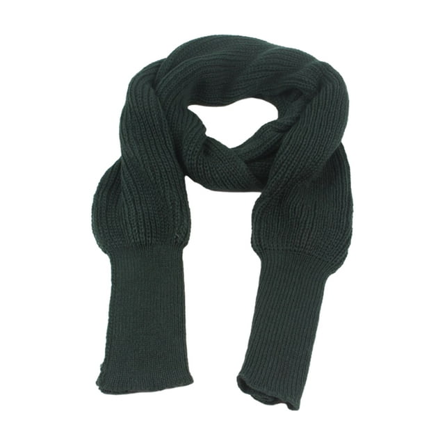 Sonducket Manténgase a la moda y cálido pañuelo de invierno con mangas bufanda larga de invierno para mujer con mangas unisex Accesorios de disfraces Verde negruzco