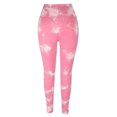 thumbnail image 4 of Leggings de yoga para mujer Tie Dye Talle alto Secado rápido Sin costuras Apretado Rosa Deportes Running Leggings, 4 of 8