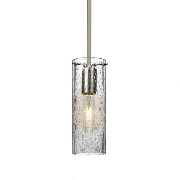 Besa Lighting - Juni 10 - 1 Light Cord Pendant-Satin Nickel Finish-Clear Bubble