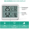 thumbnail image 4 of Termohigrómetro digital, termómetro LCD grande para interiores, medidor de temperatura y humedad con registros mínimos y máximos, interruptor ℃/℉, indicador de comodidad, ideal para, 4 of 7