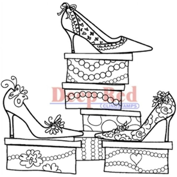 Shoe Sale - Deep Red Cling Stamp 3"X3"