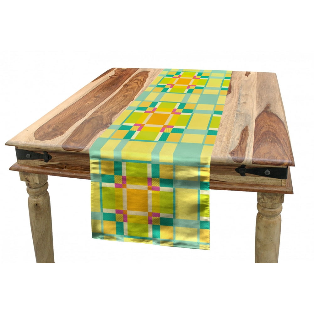 Geometric Table Runner, Rectangular and Squares Forming a Structural