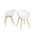 thumbnail image 3 of Kurv??? Series Mid-Century Modern Design Bistro Table + Kurv??? Chair Set of 2 - White, 3 of 5
