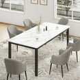 thumbnail image 1 of QinaQin Industrial Style Dining Table, 70.9-Inch/71-Inch Rectangular Wooden Table, Seats 4-6 People, Metal Frame, Rounded Corners, for Dining Room, Kitchen, Restaurant (Chairs Not Included), 1 of 7