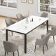 thumbnail image 1 of Yeshouse mesa de comedor rústica para 6-8 personas, rectangular y grande, con patas de metal resistentes, ideal para cocina, comedor u oficina, diseño moderno de mediados de siglo, 1 of 7