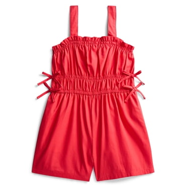 Wonder Nation Girls Elastic Waist Romper, Sizes 4-18 & Plus