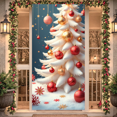 thumbnail image 4 of Snowflakes Christmas Reindeer Santa Sleigh Decorative Holiday Tree Banner for Winter Celebration Party Decoration Event, 4 of 9