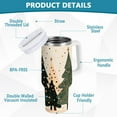 thumbnail image 2 of Yayeee 30oz Stainless Steel Tumbler with Straw and Handle Double-Wall Insulated Travel Water Bottle, Beige Christmas Trees, 2 of 8