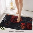 thumbnail image 6 of Red Orange Roses Doormat Outdoor Entrance 24"x36", Elegant Romantic Flowers Pastoral Absorb Moisture Dirt Door Mats, Non-Slip Rubber Backing Floor Mats Indoor, Low-Profile Front Door Rugs, 6 of 9