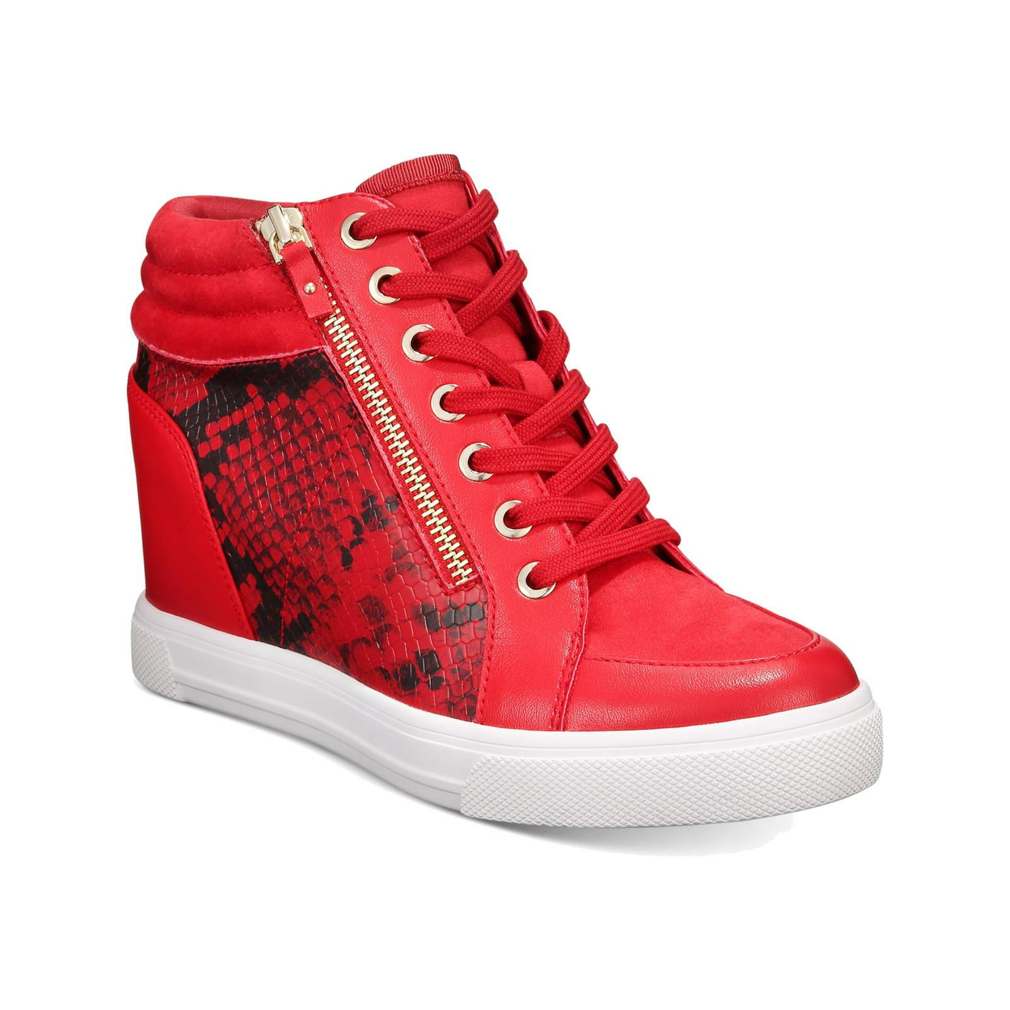 Aldo Kaia Faux Leather Print Wedge Sneaker Red 7 (B,M) - Walmart.com