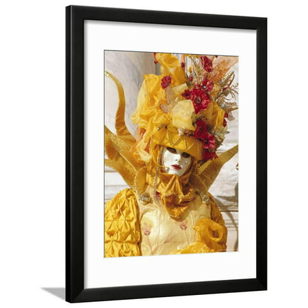 Person Wearing Masked Carnival Costume, Venice Carnival, Venice, Veneto, Italy Framed Print Wall Art By Bruno