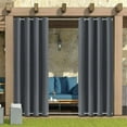 thumbnail image 2 of Outdoor Curtains for Garden Patio Gazebo Pergola, Waterproof,Windproof,Blackout Thermal Insulated Double Grommet(Top and Bottom) Outdoor Curtains, 2 of 9