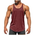 thumbnail image 2 of SSAAVKUY Mens Stringer Tank Tops Muscule Cut Off Bodybuilding Gym Vest Y-Back Workout Sleeveless Tshirt Solid Basic Undershirt Wine S, 2 of 7