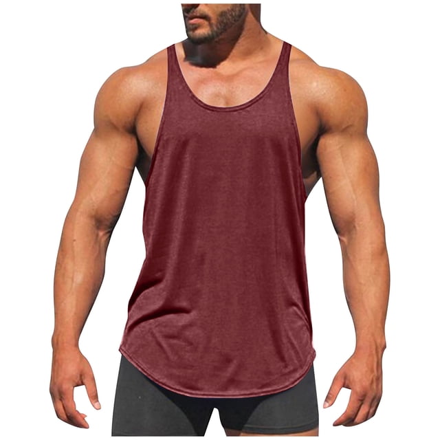 70% Off! Grrvtrz Men's Stringer Bodybuilding Workout Gym Tank Tops Training Y Back Cut Off Sleeveless Shirts