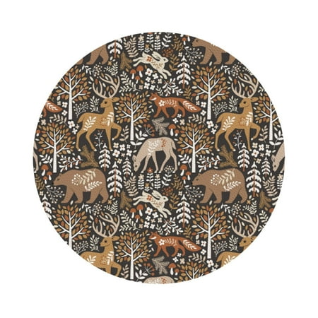 

Pofeuu Moose fox bear leaf tree Print Leather Coasters Set of 6 Round Cups Mugs Mat Pad for Home Kitchen Heat Resistant Drink Coasters Round Shape