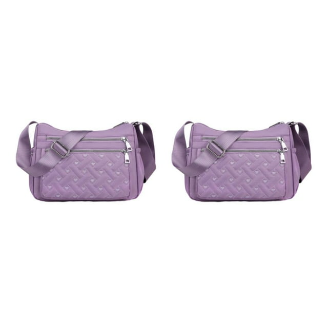 Youkk Stay Organized With Multipurpose Messenger Bag Large Capacity Crossbody Bag light purple 2Set