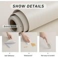 thumbnail image 4 of Peel and Stick Wallpaper with Embossed Vertical Stripe Pattern Linen Textured Removable Waterproof Self-Adhesive Contact Paper for DIY Wall Bedroom Kitchen (Mottled Cream, 23.6"x393"), 4 of 7