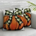 thumbnail image 3 of JRXY Fall Pillow Covers Autumn Pumpkin Buffalo Plaid Throw Pillow Cover Thanksgiving Cushion Case for Home Couch Sofa Farmhouse Indoor Outdoor Decorative 24x24in, 3 of 5