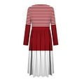 thumbnail image 6 of Mgmyaa Women's Printed Long Sleeve A-Line Dress Round Neck Pocket Casual Loose Fit Midi Holiday Dress, 6 of 7