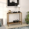 thumbnail image 4 of Henn&Hart 36" Brass Metal/Glass Console Table, 4 of 8