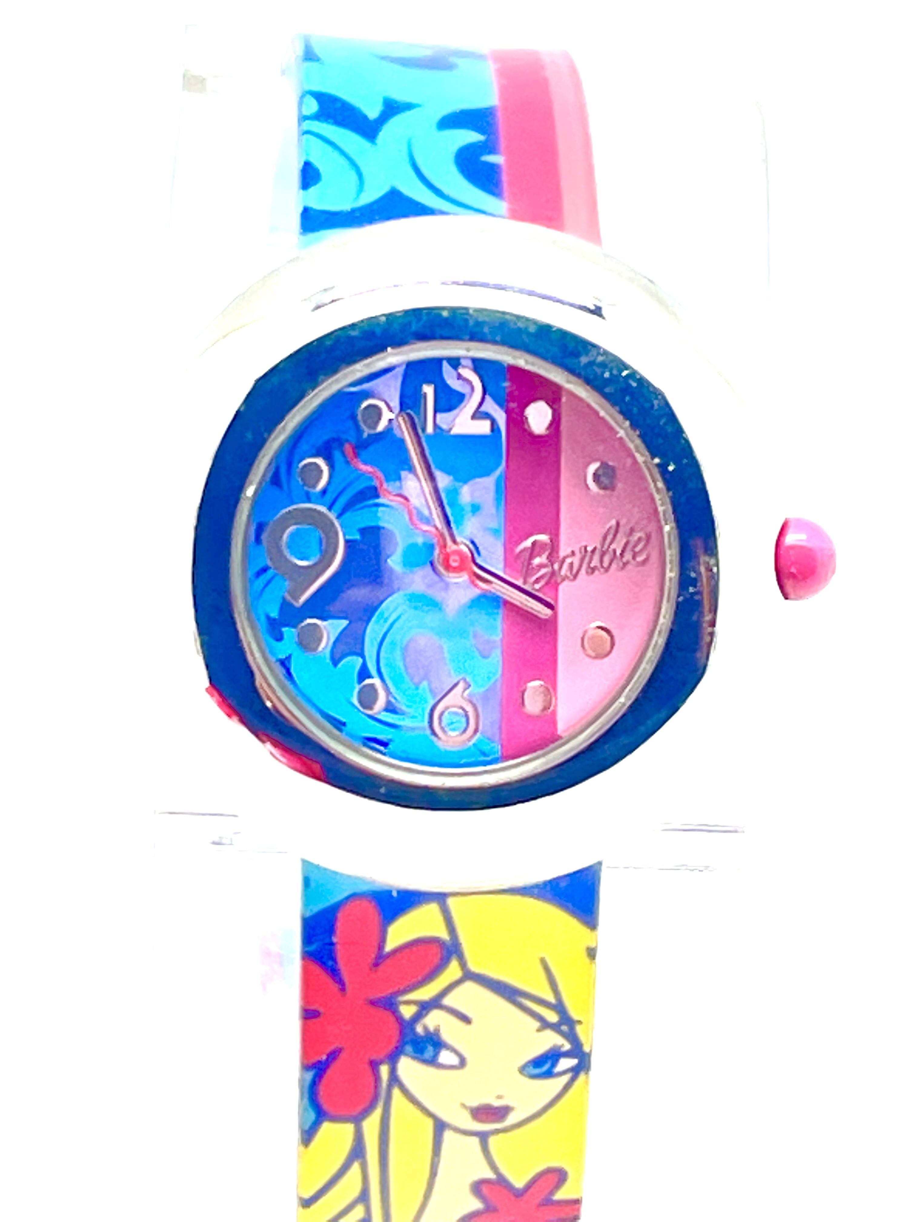 Light Blue and Pink Dial Face Gel Band Watch (20mm)