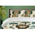 thumbnail image 2 of Ambesonne Forest Duvet Cover Set, Leafy Trees Jungle Animals, King, Petrol Blue Grey Yellow, 2 of 4