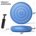 thumbnail image 4 of FITMIND 13x13in Inflated Wobble Cushion Non-Slip, PVC, Extra thick, Hand Pump, Guide Book, Blue, 4 of 8