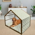 thumbnail image 2 of Vegetable Pet House, Healthy Foods Pattern Cucumbers Carrots Garlic and Turnips Vegetarian Greens, Outdoor & Indoor Portable Dog Kennel with Pillow and Cover, 5 Sizes, Multicolor, by Ambesonne, 2 of 4