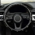 thumbnail image 3 of Diamond Leather Steering Wheel Cover with Bling Bling Crystal Rhinestones, Universal Fit 15 Inch Car Wheel Protector, Anti-Slip, Four Seasons Universal, 3 of 7