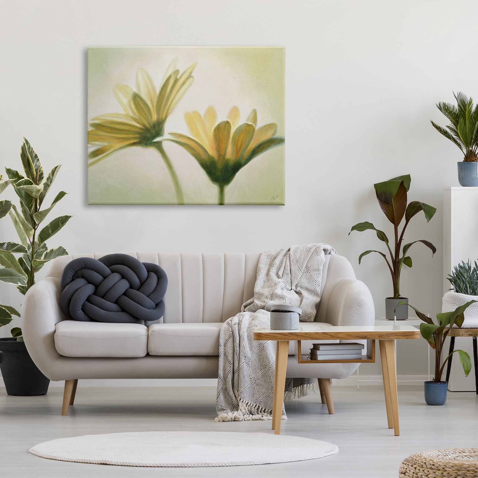 Stupell Industries Two Daisies Painting Botanical & Floral Painting Gallery Wrapped Canvas Art Print Wall Art, 48 x 36
