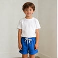 thumbnail image 6 of ATOGUTA Girls Gym Shorts With Pockets Size 1T-8 Kids Loose Elastic Waist Short Pants Teen Summer Casual Jorts Blue, 6 of 7