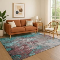 Addison Rugs Mayfield Premium Machine Washable Transitional Abstract Turquoise Rectangle Rug, 10' x 14'