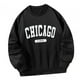 thumbnail image 5 of Sudadera con cuello redondo para hombre y mujer, ajuste holgado, sin capucha, informal, manga larga, jersey Negro, 5 of 8