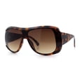thumbnail image 5 of Womens Oversized Shield Cropped Side Flat Top Plastic Diva Fashion Sunglasses Tortoise - Brown, 5 of 7