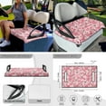thumbnail image 3 of Jeiento Peach Blossom Golf Cart Accessories 4 Set Golf Cart Seat Cover Golf Cart Steering Wheel Cover Golf Cart Flags Club Car Blanket Steering Wheel Cover Accessories Decor Golf Cart Banner Flag, 3 of 5