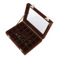 thumbnail image 4 of Earring Storage Box, 24 Grid Space Saving Neat Multifunction  Jewelry Tray  For Rings Brown, 4 of 8