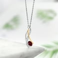 thumbnail image 4 of Gem Stone King 0.58 Ct Red Rhodolite Garnet E-F Lab Grown Diamond 925 Silver and 10K Yellow Gold Pendant, 4 of 4