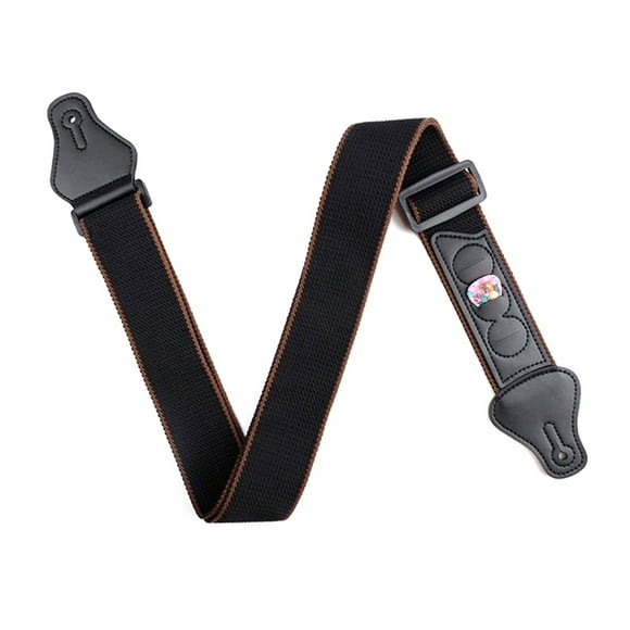 Guitar Cotton Strap Folk Guitar Electric Guitar Pure Cotton Strap with Scroll Belt 5 Paddles and 2 Rubber Strap Buckles