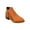 Orange, variant on Womens Boots Fall Ankle Booties Vintage Slip on Round Toe Side Zipper Chunky Block Mid Heel Booties Solid Casual Comfy Outdoor Ladies Shoes