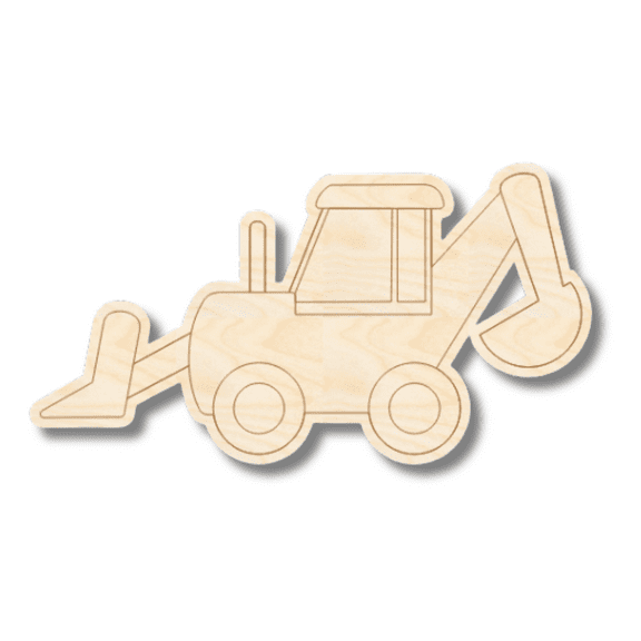 Unfinished Wood Etched Bull Dozer Shape 10" / 1/4"