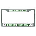thumbnail image 1 of I'D Rather Be Frog Giggin' Chrome License Plate Frame, 1 of 1