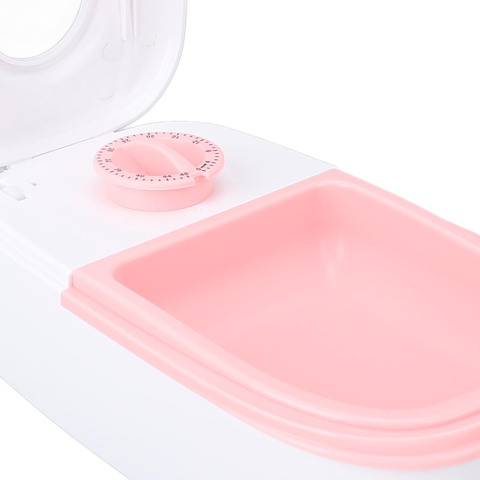Riousery Automatic Pet Feeder Timed Maintain Freshness Dry Wet Food Dispenser Bowl for Cats and Dogs, Smart Programmable Timer, Pink, 9.84 inches / 25 cm