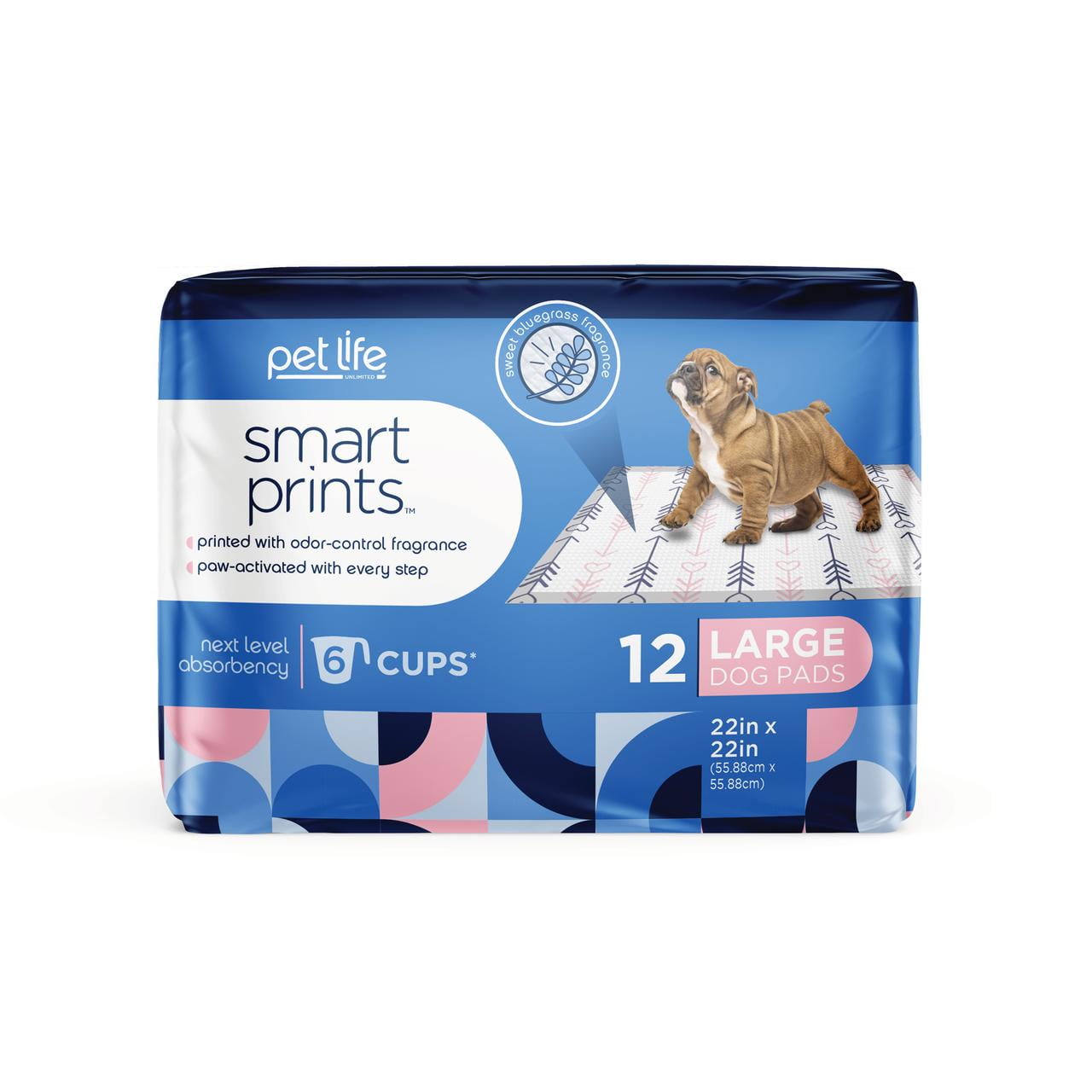 Pet Life Unlimited Smart Prints Dog Pads, Puppy Love Print, 12ct