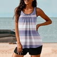 thumbnail image 1 of UPPADA Maillots de Bain 2 Pcs à Couverture Complète pour Femmes, Floraux, Athlétiques, Col Ras du Cou, Taille Haute, Contrôle du Ventre, Maillot de Bain Modeste, Haut de Tankini Confortable avec Short, Multicolore, 2TG, 1 of 6